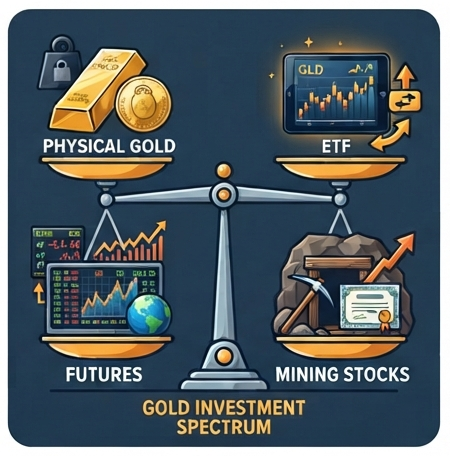 Physical Gold vs. ETFs vs. Futures vs. Mining Stocks